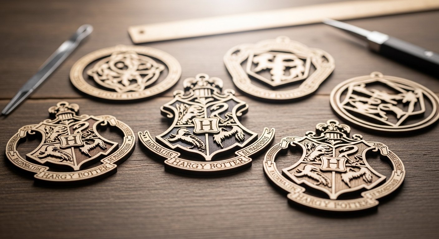 laser cut harry potter ornaments